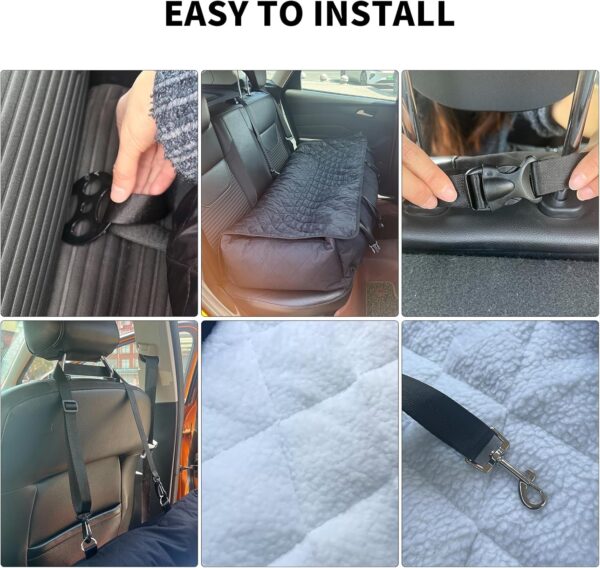 Dog Car Seat Large Size Dog,Double Dog Car Seat,Dog Car Beds for Medium Dogs,Pet Booster Seat,Puppy Car Seat,Extra Large Dog Car Seat,Dog Car Seat Up to 55lb - Image 6