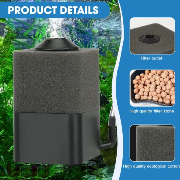 FunnAura Fish Tank Sponge Filters for Aquarium Tiny Fish Tank Filter Up to 40 Litre - Image 3