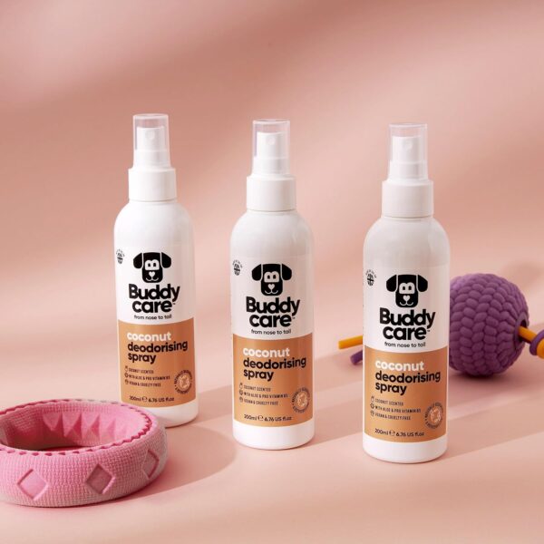 Buddycare Dog Deodorising Spray - Deodorising Spray for Dogs - With Aloe Vera and Pro Vitamin B5 (Coconut, 200ml) - Image 4