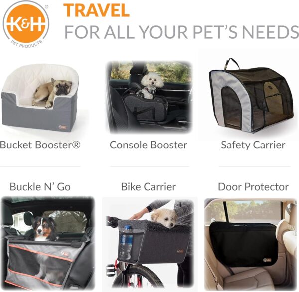 K&H Pet Products Bucket Booster Pet Seat - Dog Booster Seat Car Seat for Dogs & Cats Collapsible Small Black/Cream, 100546597 - Image 8