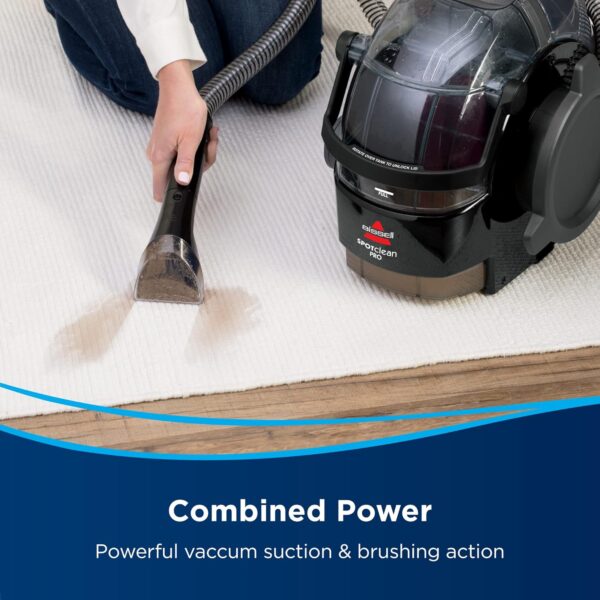 BISSELL SpotClean Pro | 750W Portable Carpet Cleaner | Removes Spills, Stains and Pet Messes | Cleans Carpets, Upholstery & Car | 1558E | 2.8L | Black - Image 3