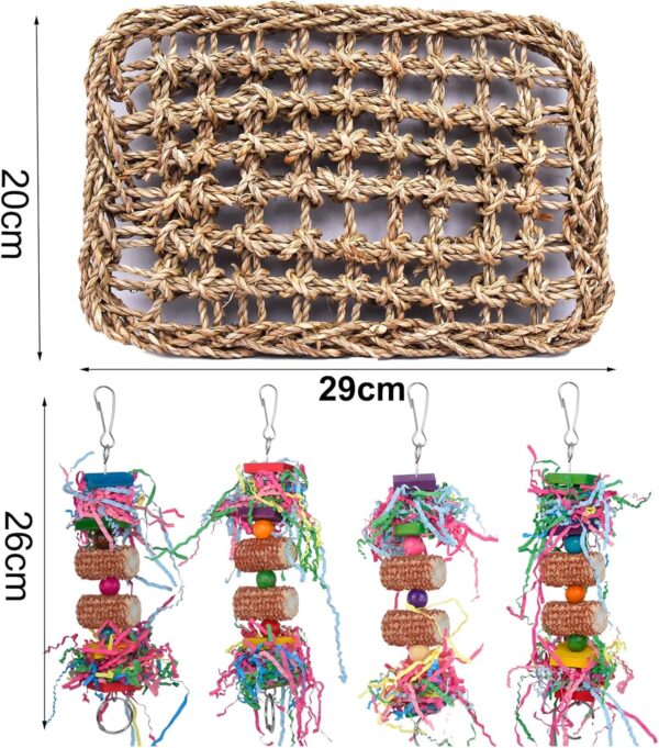 Parrot Toys, Cockatiel toys, Budgie toys, Parrot Swing Chewing Toy for Conures, Cockatiel, African Grey Parrot, Cockatoos and a Variety of Amazon Parrots (Red) - Image 3