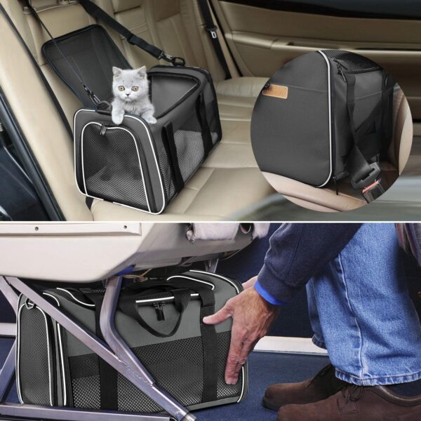 Akinerri Airline Approved Pet Carriers,Soft Sided Collapsible Pet Travel Carrier for Medium Puppy and Cats, Cats Carrier, Pet Carriers for Small Medium Cats… - Image 5