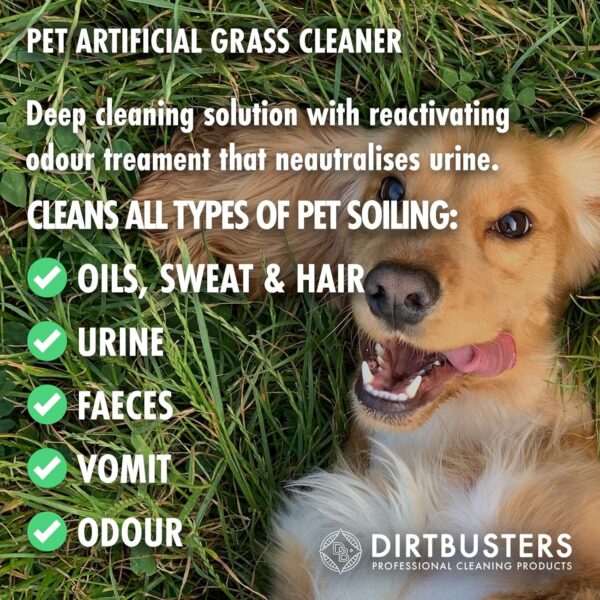 Dirtbusters Pet Artificial Grass Cleaner With Odour & Urine Eliminator For Dogs & Cats, To Clean, Remove Stains & Deodorise (5L) - Image 3