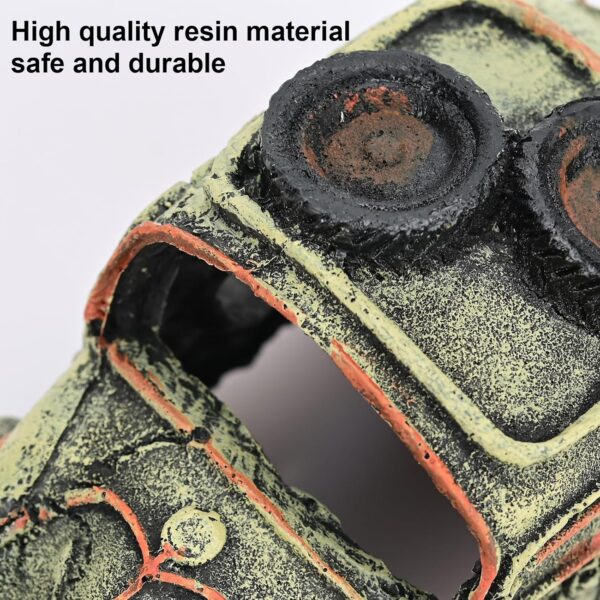 TOWEAR Aquarium Ornament Fish Tank Resin Car Ornament Decorations Imitation Car Wreck Decor Mysterious Underwater World Aquarium Accessories (Car) - Image 5