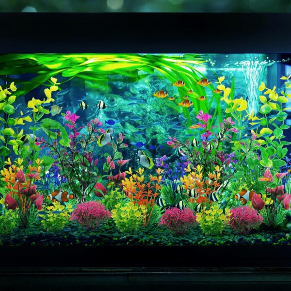 QUOZUO 25 x Colourful Aquarium Decoration Plant, Artificial Plants Aquarium Deco, Terrarium Plant Decoration for Aquarium Fish - Image 8