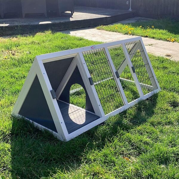 Bunny Business Pet Supplies Apex Run with Enclosure Rabbit/Guinea Run Hutch Hutches, 4ft Triangular Runs (GREY-HVY) - Image 6