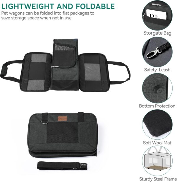 YITAHOME Cat Carrier Airline Approved, Soft-Sided Pet Carrier for Cats and Dogs Up to 15lbs, 5 Sides Breathable Collapsible Cat Travel Carrier with Bottom Protection and Washable Liner, Black - Image 3