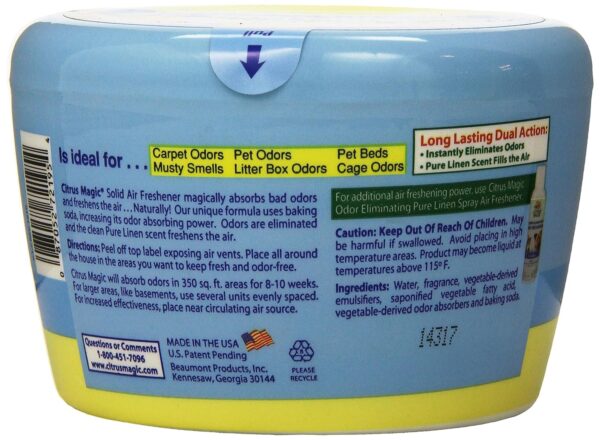 Citrus Magic Pet Odor Absorbing Solid Air Freshener Pure Linen, 20-Ounce - Image 3