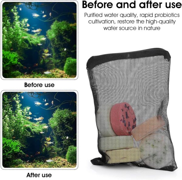 cobee Aquarium Filter Bags,10Pcs Fish Tank Media Mesh Filter Bag with Plastic Zipper, High Flow Media Mesh Filter Bags for Fish Tank Bio Balls(1mm Mesh Hole) - Image 4