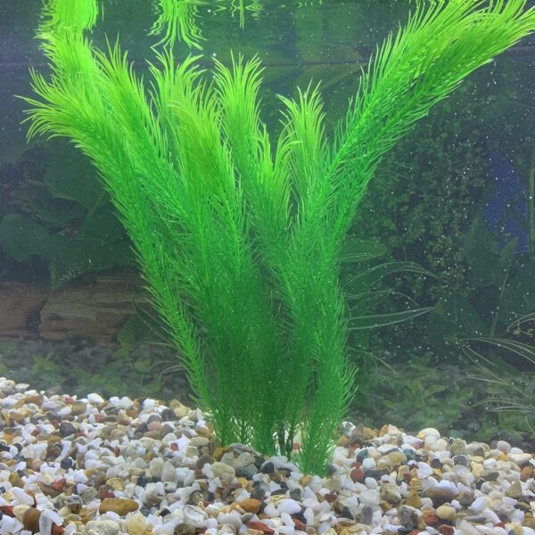 Mascot Pets 40cm Life LIke Tall Large Green Plastic Artificial Plant Wild Bush Reeds for Aquarium Fish Tank Aquatic Greenery Décor Decoration Water Grass Plants Hide - Image 2