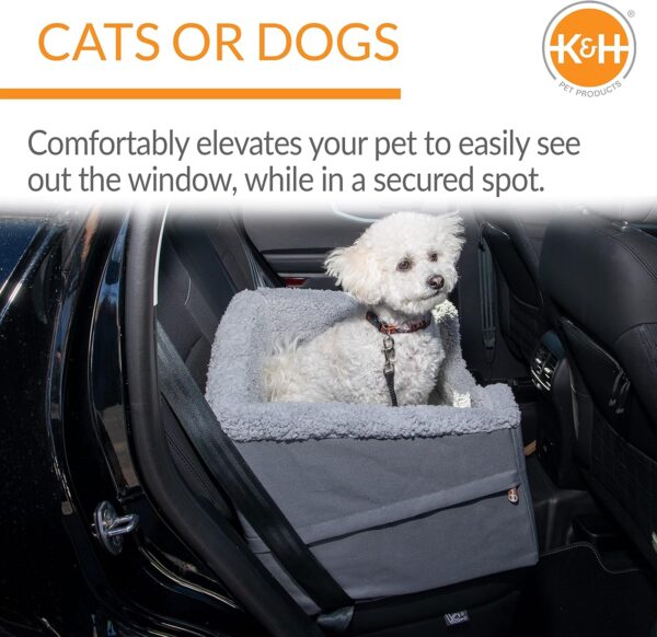 K&H Pet Products Rectangle Bucket Booster Pet Seat - Dog Booster Seat Car Seat for Dogs & Cats Collapsible Rectangle Gray/Gray Large - Image 4