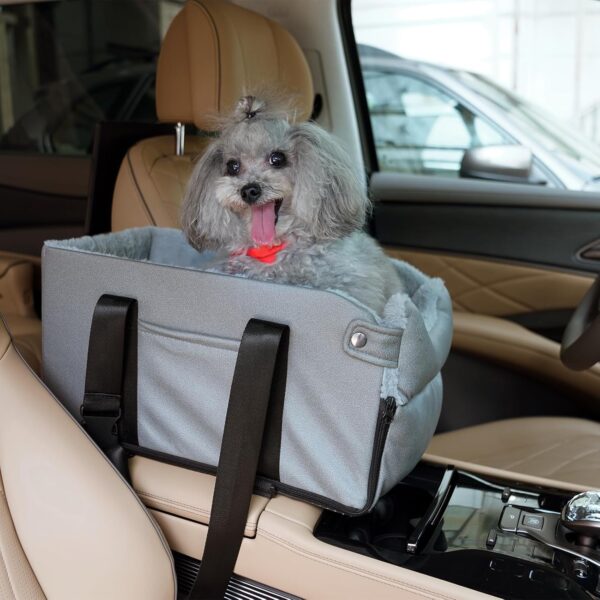 Ark Miido Dog Car Seat for Small Dogs Booster Dog Seat with Sound on Car Armrest Detachable and Washable Dog Booster Center Console Dogs and Cats Car Seat Fits Car Home TravelSeat for Small Pets