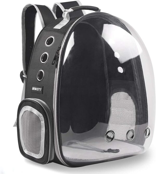BEIKOTT Cat Backpack Carriers Bag, Dog Backpack, Pet Bubble Backpack for Small Cats Puppies Dogs Bunny, Airline-Approved Ventilate Transparent Capsule Backpack for Travel, Hiking and Outdoor Use