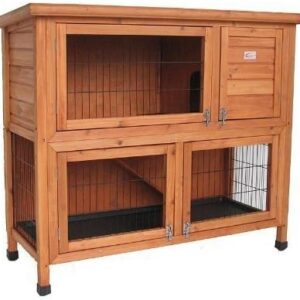 BUNNY BUSINESS Double Decker Rabbit/ Guinea Pig Hutch with Legs/ Deluxe Hutch Cover, 41-inch