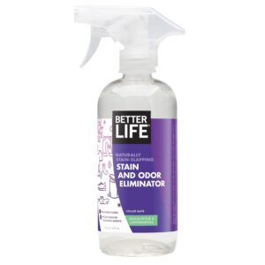 Better Life Natural Plant Based Stain & Odor Eliminator, Safe on Fabric, Furniture & Sporting Gear - Neutralize Pet Odor, Eucalyptus & Lemongrass, 16 Ounces 24177