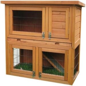 Bunny Business 2-Tier Double Decker Rabbit/ Guinea Pig Hutch with Sliding Tray