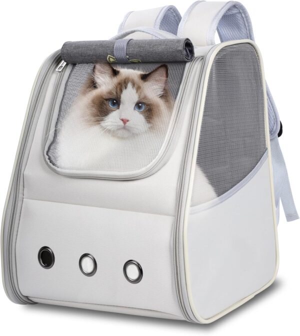 Cat Carrier Backpack, Pet Backpack Carrier for Small Cats Dogs, Breathable Dog Rucksack Cat Backpack for Hiking Travel Camping Outdoor Use