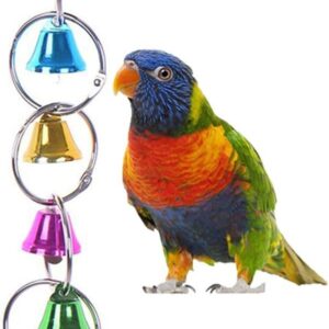 Colourful Ringer Bells Swing Toy for Bird Parrot African Greys Macaw Budgies Parakeet Cockatiels Cockatoo Conure Lovebird Finch Cage Perch