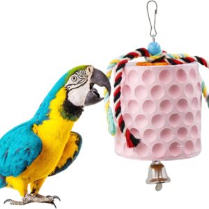 Extra Large Bird Chewing Toy, Parrot Beak Grinding Calcium Stone with Bells, Bird Cage Accessories, Cage Toys for Cockatiel Parakeet Parrot Budgies Rat Hamster Chinchilla Rabbit Bunny African Grey