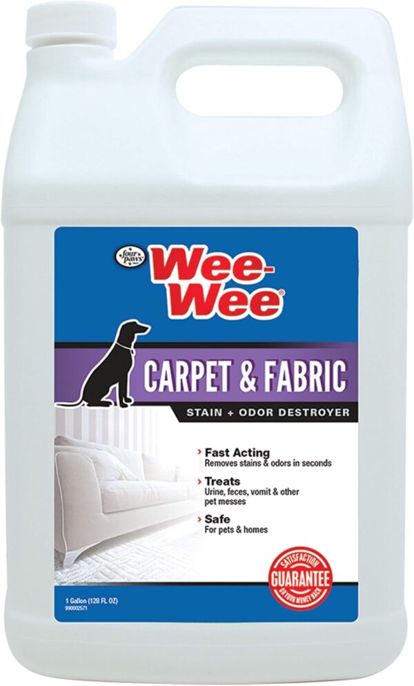 Four Paws Wee-Wee Pet Stain & Odor Eliminator for Urine, Carpet & Fabric, 128 oz