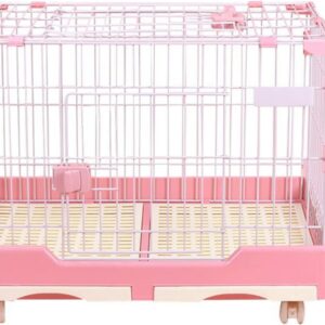 Indoor Bunny House On Wheels, Rabbit Hutch Indoor Rabbit Cage Double Drawer, Guinea Pig Cage Pet Small Animal Poultry Cage