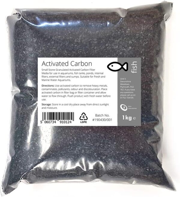 Intralabs Activated Carbon 1kg - Small Charcoal Granules Fish Tank Filter Media Aquariums