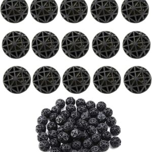 JJiaoLinin Bio Balls, 100 Pcs Bio Porous Filter Biochemical Ball Filter Media Water Filter Material with Cotton Bio Porous Filter Ball Aquarium Pond Fish Tank Bio Balls for Fish Tank Pond