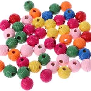 KieTeiiK 50 Pcs Colorful Wooden Beads For Craft Jewelry Making DIY Bird Educational Toy Parrot Chewing Toys Accessories Bird Toys For Parakeets