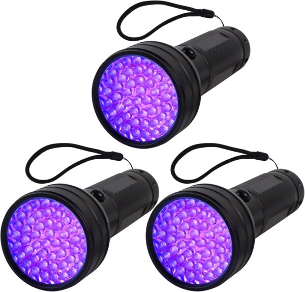 Liooty UV Flashlight Black Light, 51 LED Blacklight Pet Urine Detector for Dog/Cat Urine, Dry Stains, Bed Bug, Matching with Pet Odor Eliminator
