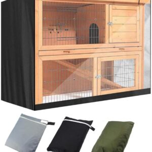 NOGRAX 3PCS Universal Rabbit Hutch Cover, Thickening Small Animals Hutch Cover, Waterproof Rabbit Cage Dust Cover, 210D Oxford Fabric, 48 x 19 x 41in