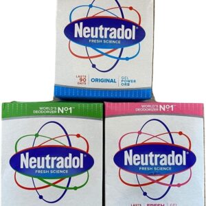 Neutradol Gel Power Orbs x 3 Orbs. 1x Super Fresh, 1x Fresh Pink, 1x Original for Clean, Fresh Air at Home and at Work