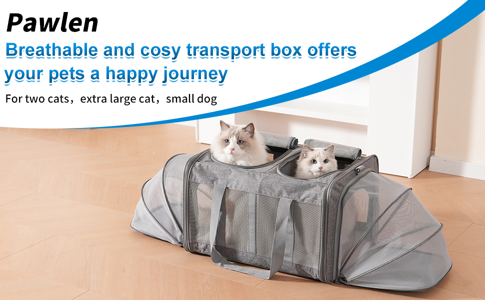 Pawlen Large Cat Carrier for 2 Cats