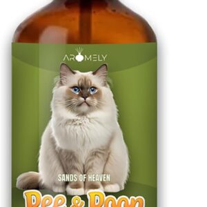 Pee & Poop - Sands Heaven Advanced Cat Odor Eliminator Spray 8oz - Concentrated Pet Urine & Feces Neutralizer, Fresh Scent for Litter Boxes, Carpets & Home, Eco-Friendly, Non-Toxic - Made in USA