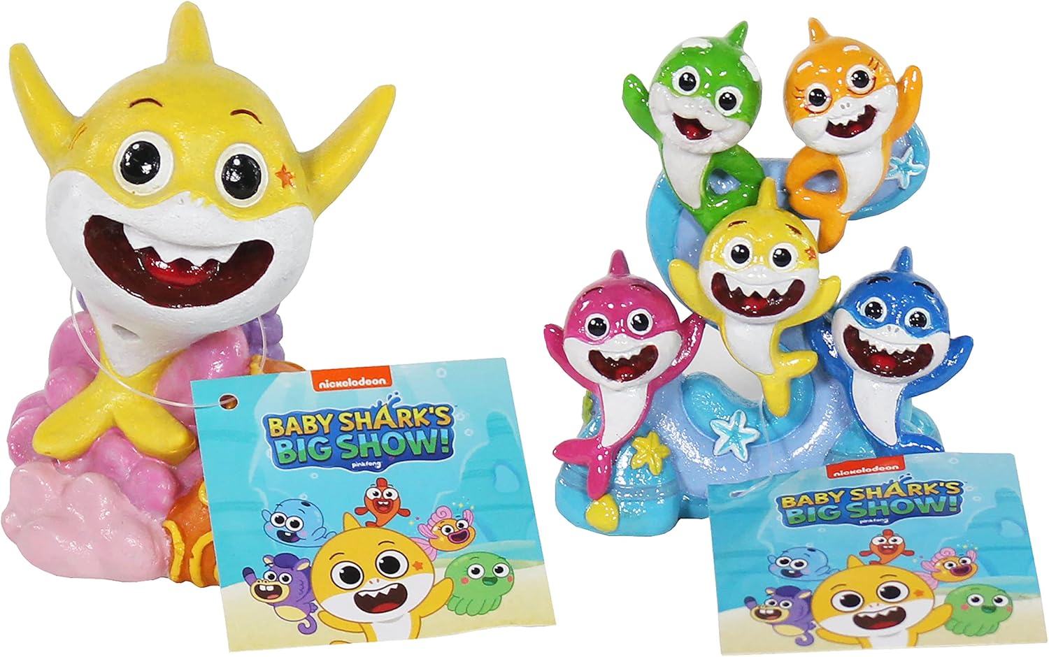 Penn-Plax Baby Shark 2-Piece Aquarium Decoration Bundle – Safe for Freshwater and Saltwater Fish Tanks – Small
