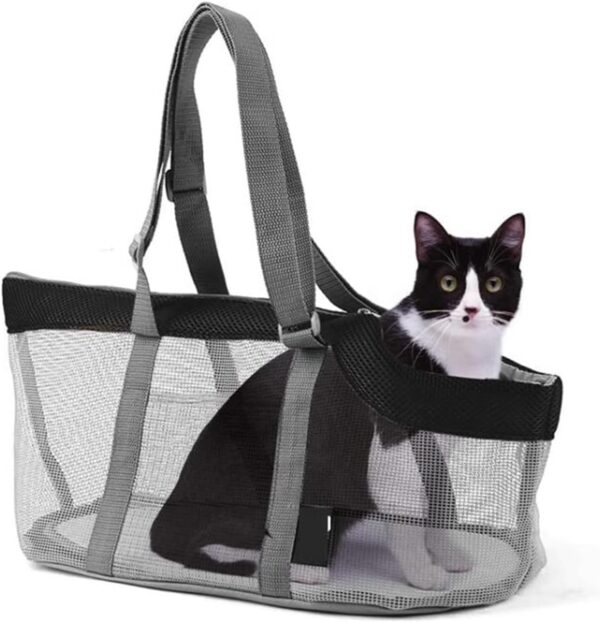 Pet Carrier Bag Breathable Mesh Cat Carrier Handbag Portable Dog Travel Tote Bag Soft Sided Foldable Pet Carry Bag with Safety Rope & Removable Mat for Small Dogs, Cats, Puppies, Small Animals 4KG