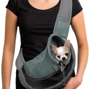 Pet Dog Cat Sling Carrier Bag Puppy Sling Carrier Puppy Shoulder Carry Bag Adjustable Pet Bag Carrier Hands Free Cat Carry Bag with Mesh Pouch Pet Travel Carrier Tote Bag for Walking Outdoor Subway