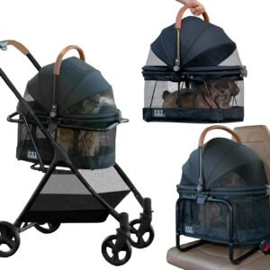 Pet Gear 3-in-1 Travel System, View 360 Stroller Converts to Carrier and Booster Seat with Easy Click N Go Technology, for Small Dogs & Cats, 4 Colors