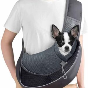 Pet Sling Carrier Bag Dog Cat Hand-Free Sling Carrier Shoulder Bag Breathable Mesh Pet Puppy Travel Bag Handbag Adjustable Shoulder Strap Pet Tote Bag For Small Dog Cat Puppy Outdoor Walking Travel