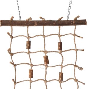 Pet Ting Natural Living Rope Climbing Wall 27 x 24cm - Bird Toy Wall Wooden - Finch Canary Budgie Etc