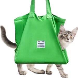 Portable Cat Carrier Tote Bag, Pet Carrier Bag for Cats Small Dogs with Soft Cushion, Foldable Canvas Shoulder Carrying Bag, Puppy Sling Bag for Cat Dog Travel Outdoor