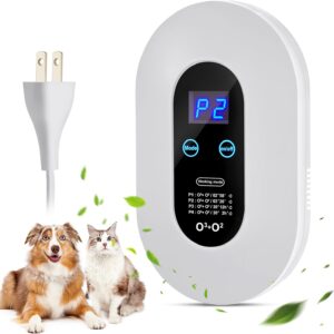 Qualirey Ozone Odor Eliminator for Strong Odor Cat Litter Deodorizer Plug in Air Purifier Dog Poof Odor Removal Air Ionizers Air Freshener for Home Kitchen Car Pets Bedroom Bathroom Room Toilet Shoe