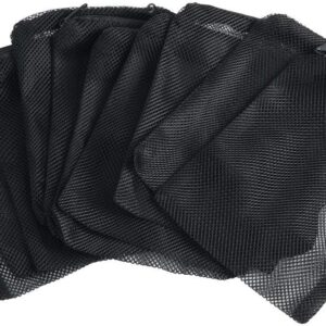 SLSON 12 Pcs Aquarium Filter Bag Nylon Media Mesh Bags Reusable Net Bags with Plastic Zipper for Fish Tank Bio Balls, Pelletized Carbon, Ammonia Remover and Ceramic Rings,Black