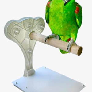 Stick On Window Bird Perch With Droppings Tray, For Medium To Large Size Birds, Shower Perch, Suction Cup Bird Perch