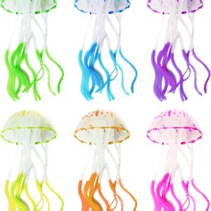 TYXHXTF 6Pcs Aquarium Decoration, Decoration for Aquarium Fish Tank, Glowing Jellyfish Ornament, for Fish Tank Ornament Decoration