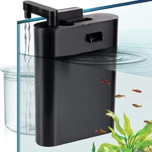 Tigerlily Enterprises 3 in 1 Internal Aquarium Filter (227L/H) Fish Tank Water Changer, Oxygen Aerator with Water Hose & Sponge Filter Plate Cartridge for Cold & Tropical Aquariums Up To 60L.