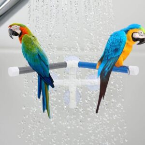 Winnfy Pet Parrot Bath Perches Standing Platform PVC Bird Bath Shower Bathing Perch Stand with Suction Cup for Parrot Macaw