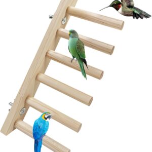 Wood Bird Parrot Wood Stand for Cage,Wood Stand for Cage Natural Bird Cage Ladder,Perch Rod Stand for Small Parakeets,Bird Ladder Perch Cage