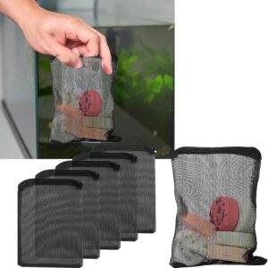 ZZLBZN Aquarium Filter Bags, 5Pcs Aquarium Filter Media Bags Aquarium Media Mesh Filter Bags with Recyclable Zipper Net Bags for Fish Tank Bio Balls Pelletized Carbon Activated Carbon Ceramic Rings