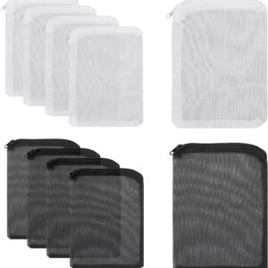 cobee Aquarium Filter Bags,10Pcs Fish Tank Media Mesh Filter Bag with Plastic Zipper, High Flow Media Mesh Filter Bags for Fish Tank Bio Balls(1mm Mesh Hole)